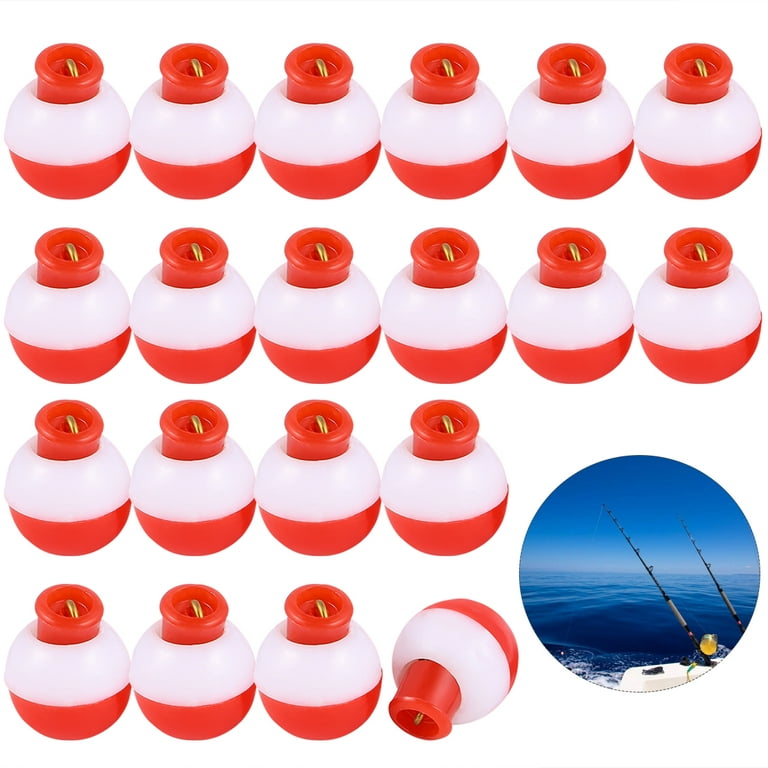 20pcs Ball Float Plastic Float Sea Fishing Float Ring Floating Ball Luya  Accessories Luya Bait for Fishing Lover (13mm Red White) 