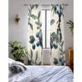 thumbnail image 3 of Blueberry Spring Leaves Sheer Curtains 84 Inch Length 2 Panels Set for Living Room/Bedroom, Beige Botanical Branches Kitchen Curtains Grommet Semi-Sheer Curtains Drapes Window Treatments 52"x84"x2, 3 of 7