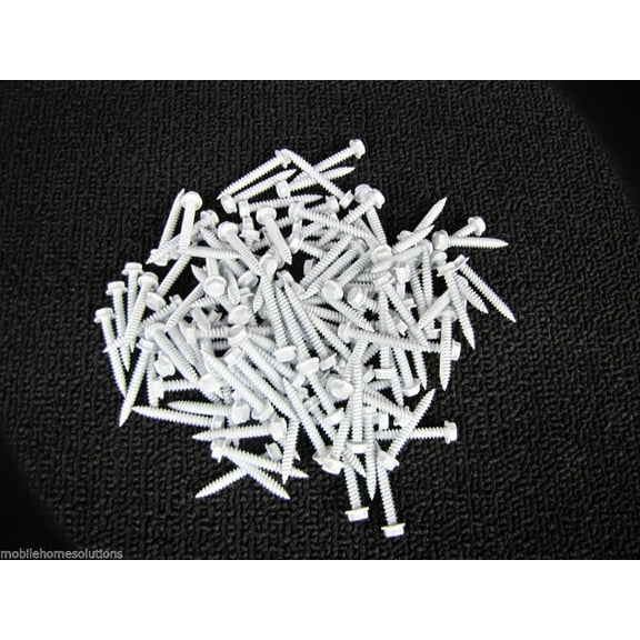 Mobile Home White, Hex Head Screws RV Part, 100 Piece