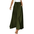 thumbnail image 1 of GZWYHT Wide Leg Pants,Palazzo Pants,Women's Wide Leg Pants Flowy Ruffle Solid Color Drawstring Waist Pants,Flowy Pants,High Waisted Pants,Sweatpants Women,Green 2,XXL, 1 of 4