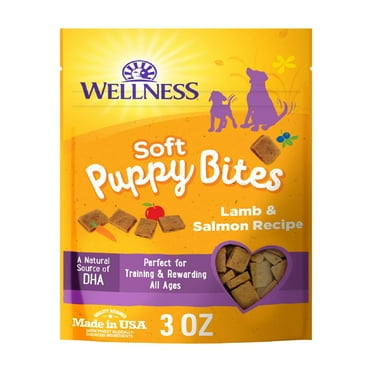 Wellness Puppy Treats, Natural, Training Treat, Grain Free, Soft Lamb & Salmon (3 Ounce bag)