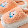 thumbnail image 6 of 1 Pair Women Winter Slippers Thick Plush Cartoon Rabbit Thick Flat Sole Anti skid Slip on Warm Cozy Dorm Slippers Green L, 6 of 7