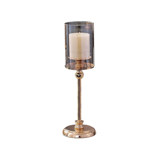 Candelabro De Vidrio Candelabro De Pie Estable Candelabro De Estilo Europeo Luz De Banquete Candelabro Multiusos Decoración Para El Hogar Oficina Hotel Cateissary HA026767-03