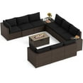 thumbnail image 2 of Costway 12 PCS Patio Wicker Sectional Sofa Set with 32" Propane Fire Pit Table Tank Holder Black, 2 of 7