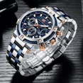 thumbnail image 2 of Reloj Luminoso Cronógrafo Casual Mini Focus Color Del Fondo Plateado/azul, 2 of 3