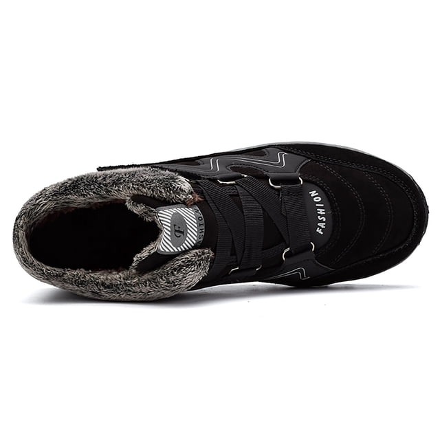 Zapatos casuales de invierno Zapatillas de deporte de talla grande con forro de felpa para hombres y mujeres (negro amarillo 44) Ehuebsd Para estrenar