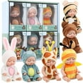 thumbnail image 7 of 6 Inch Mini Dolls Lifelike Realistic Tiny Dolls with Animal Clothes, for 3+ Easter Graduation Birthday(Lovely Style),5.9*1.96 inch., 7 of 7