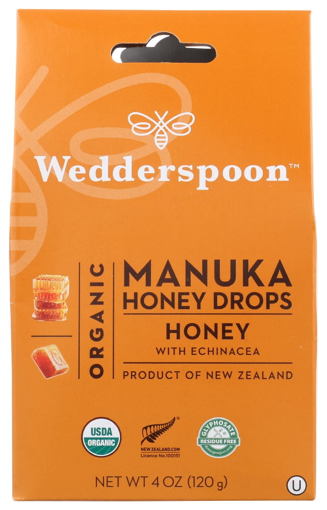 Wedderspoon Organic Manuka Honey Drops With Echinacea, 4 Oz