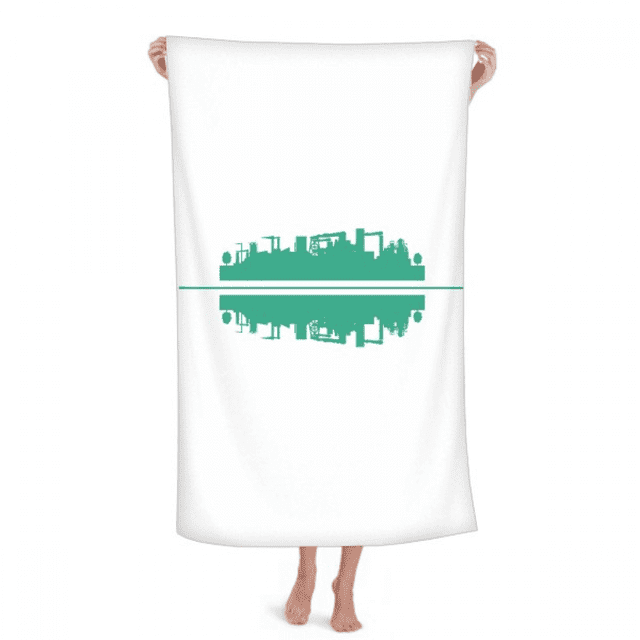 Reflet Symbolique Symétrique Paysage Urbain Architecture Serviette de Bain Gant de Toilette en Coton Doux