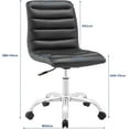 thumbnail image 3 of Modway Ripple Ribbed Armless Mid Back Swivel Computer Desk Office Chair In Black, 3 of 18