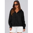 thumbnail image 2 of Sudadera con Capucha con Cierre PRETTYGARDEN Otoño 2025 Negra Talla M, 2 of 6
