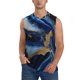 thumbnail image 1 of Fotbe Navy Blue Marble Men's Camiseta sin Mangas Estampada para Hombres, Playera Casual para Gimnasio, Entrenamiento, Playa-Medium, 1 of 7