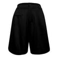 thumbnail image 5 of Dress Shorts for Women, Audhol Womens Casual Solid Elegant Zipper Waist Suit Shorts Pants Elastic Waist Side Pockets Business Shorts Womens Shorts Dressy Casual Black M, 5 of 7