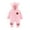 Pink, variant on Baby Boy Girls Winter Warm Rompers Unisex Newborn Fleece Outfits Bodysuits Newborn Baby Winter Girls Boys Clothes Warm Animal Ears Bear Claw Overall Rompers Hooded Jumpsuit Pink 3-6 Months