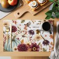 thumbnail image 2 of Thanksgiving Fall Placemats Set of 2, Harvest Pumpkin Flower Leaves Wood Grain Washable Wipeable Table Mats for Dining Tables, Indoor Outdoor Kitchen Place Mats for Holiday Party Table Decor, 2 of 9