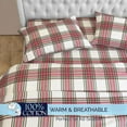 thumbnail image 2 of 4-Piece Cotton Flannel Sheet Set, Deep Pocket Fitted, Full, Plaid Ivory, 2 of 5