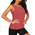 thumbnail image 2 of Easygdp Red Polka Dot Women's Workout Tank Top, Running Top, Hiking Shirt, Quick-Dry for Running, Yoga, Hiking - XX-Large, 2 of 9