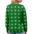 thumbnail image 4 of Women's Fashion Long Sleeve Christmas Snowman Snowflake Print Jacket Cardigan for Holiday Party and Casual Daily Wear,Green,XL, 4 of 4