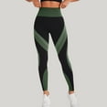 thumbnail image 4 of Resivox Women's High Waisted Color Block Yoga Pants - High Waist Design with Butt-Lifting Effect, Tight-Fit Leggings for Sports & Yoga Sessions, Striped Pattern Green L, 4 of 4