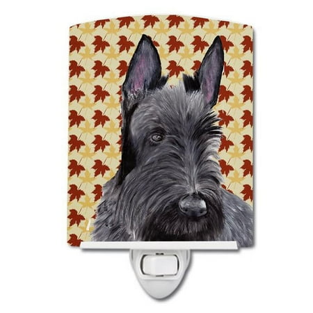 

Scottish Terrier Fall Leaves Portrait Ceramic Night Light