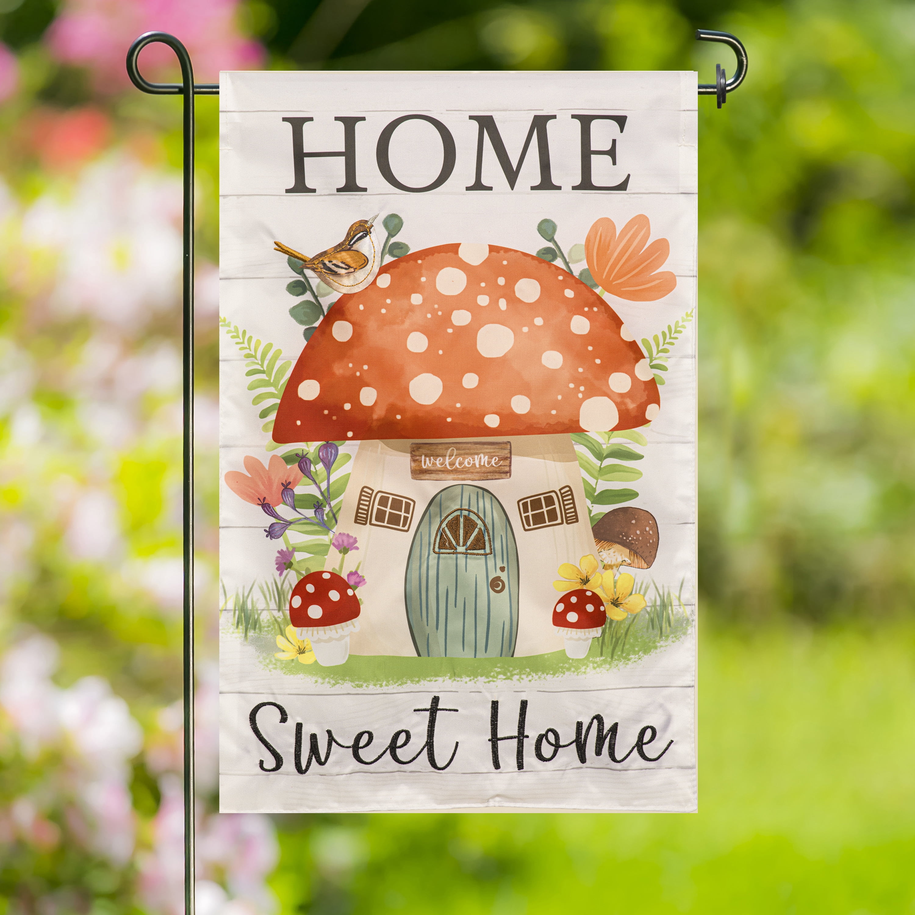 Meadow Creek 11.5" x 18" Spring Mushroom House Outdoor Yard Flag