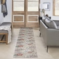 thumbnail image 5 of 10' Runner Cream Floral Power Loom Washable Non Skid Runner Rug, 5 of 10
