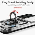 thumbnail image 6 of for Samsung Galaxy A35 5G Case with Slide Camera Cover HD Screen Protector [ Grade 16ft. Drop Tested] Ring Holder Kickstand Protective Phone Case for Galaxy A35 5G 2024, Silver, 6 of 19