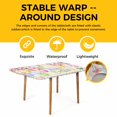 thumbnail image 4 of Happy Easter Table Cloths for 4 Foot Rectangle Tables, Spring Colorful Eggs Butterfly Plaid Checkered Patio Waterproof Elastic Fitted Tablecloths, Washable Rectangular Table Cover for Camping, 4 of 8
