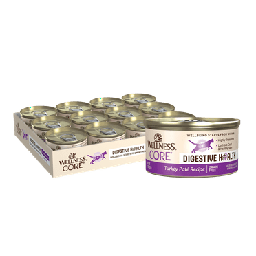Wellness CORE Digestive Health Turkey Pate Wet Cat Food, 3 Ounce Can (Pack of 12)