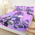 thumbnail image 2 of Homewish Halloween ABC Print A Bed Sheets,Personalized Monogrammed Gifts Full Size Sheets,4 Pieces,1 Flat Sheet,1 Fitted Sheet and 2 Pillowcases, 2 of 6