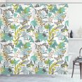 thumbnail image 1 of Ambesonne Floral Shower Curtain, Flying Birds Butterflies, 69"Wx84"L, Yellow Green Caramel, 1 of 3