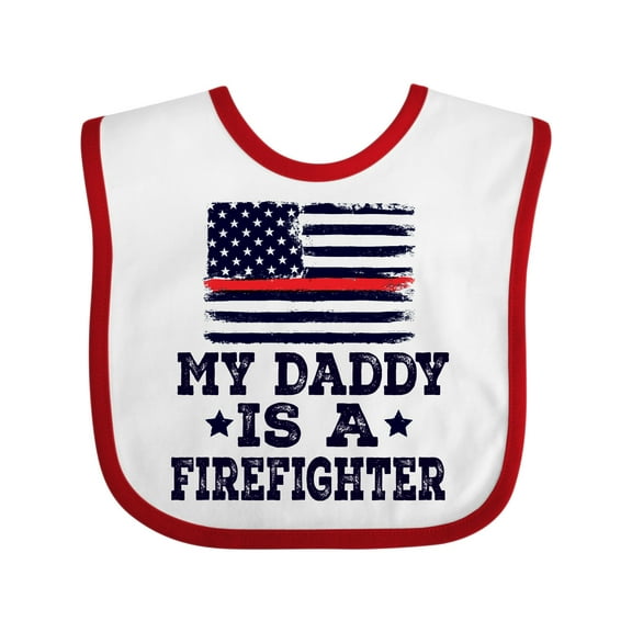 Inktastic Fireman Daddy is a Firefighter Boys or Girls Baby Bib