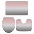 thumbnail image 3 of 3 Piece Bathroom Rug Set, Pink Gray Non Slip Bath Mat with Contour Toilet Mat and Lid Cover, Gradient Absorbent Soft Shower Mats for Bathroom, 3 of 9