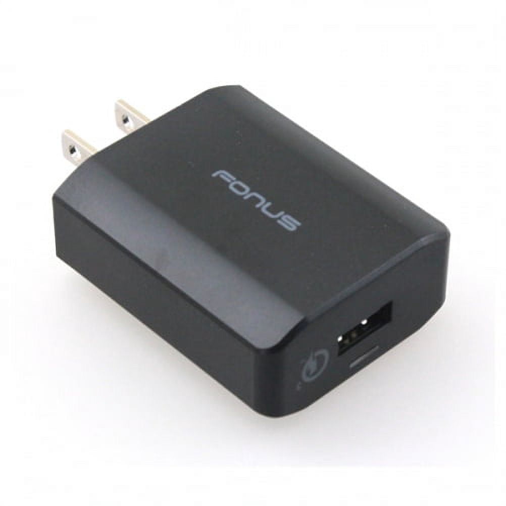 Fast 18W Home Charger w Retractable USB Cable M1M for Blackberry KEYone, Key2 LE - BLU G9, Vivo XI Plus 5 - CAT S61 S48c - Coolpad Legacy - Essential Phone (PH-1) - Google Pixel XL 3a XL 3 XL