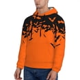 thumbnail image 2 of KLL Halloween With Black Bats Print Mens Hoodie Long Sleeve Casual Pullover Hooded Sweatshirt Fashion Drawstring Hoodies with Pocket-Small, 2 of 6