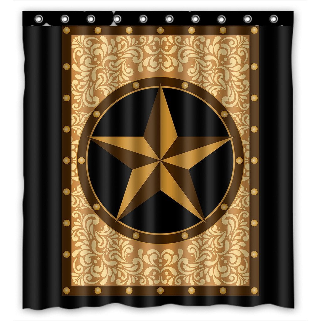 GCKG Texas Star Bathroom Shower Curtain, Shower Rings Included 100
