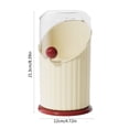 thumbnail image 3 of Portabrochas de maquillaje con tapa para tocador – Organizador cosmético de plástico beige para pinceles, pintalabios, delineadores y sombras de ojos sobre el escritorio o la encimera, 3 of 6