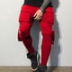 thumbnail image 3 of Pantalones largos para hombre, de color liso, con bolsillo y cordón, informales, juveniles, versátiles, deportivos, de gran tamaño., 3 of 5