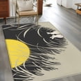 thumbnail image 3 of Yellow Moonlight Area Rug 4'x6', Modern Rustic Rabbits Botanical Washable Non-Slip Rugs, Low Pile Large Carpet for Living Room Bedroom Dining Room Kitchen Office Indoor Mat, 3 of 9