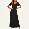 thumbnail image 5 of Summer Oversize Maxi Dresses for Womens 2025 Fashion Casual Short Sleeved V-neck Printed Button Pocket Dress, 5 of 8