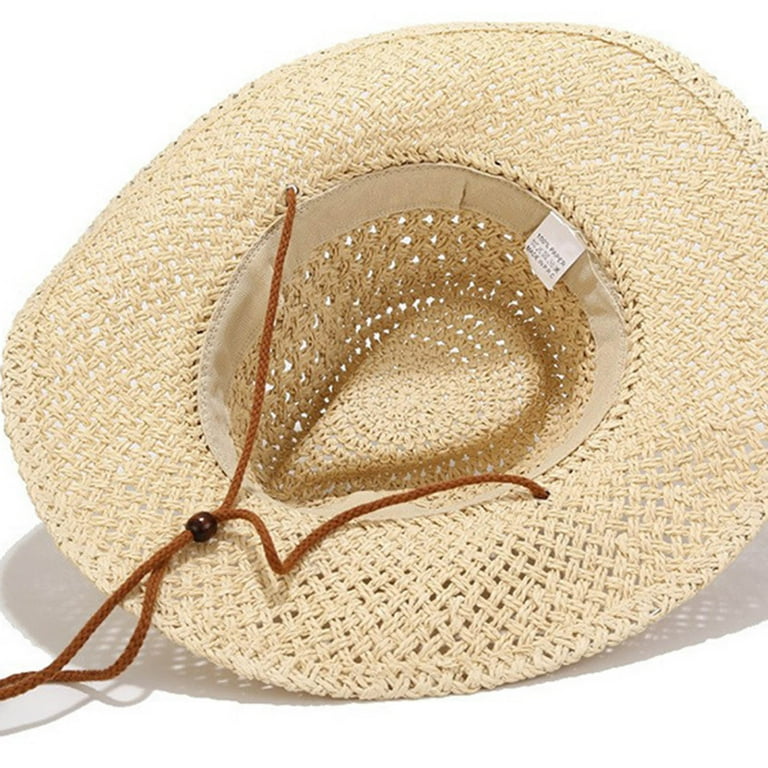 Moocorvic Straw Hat, Wide Brim Summer Beach Sun Hat with 
