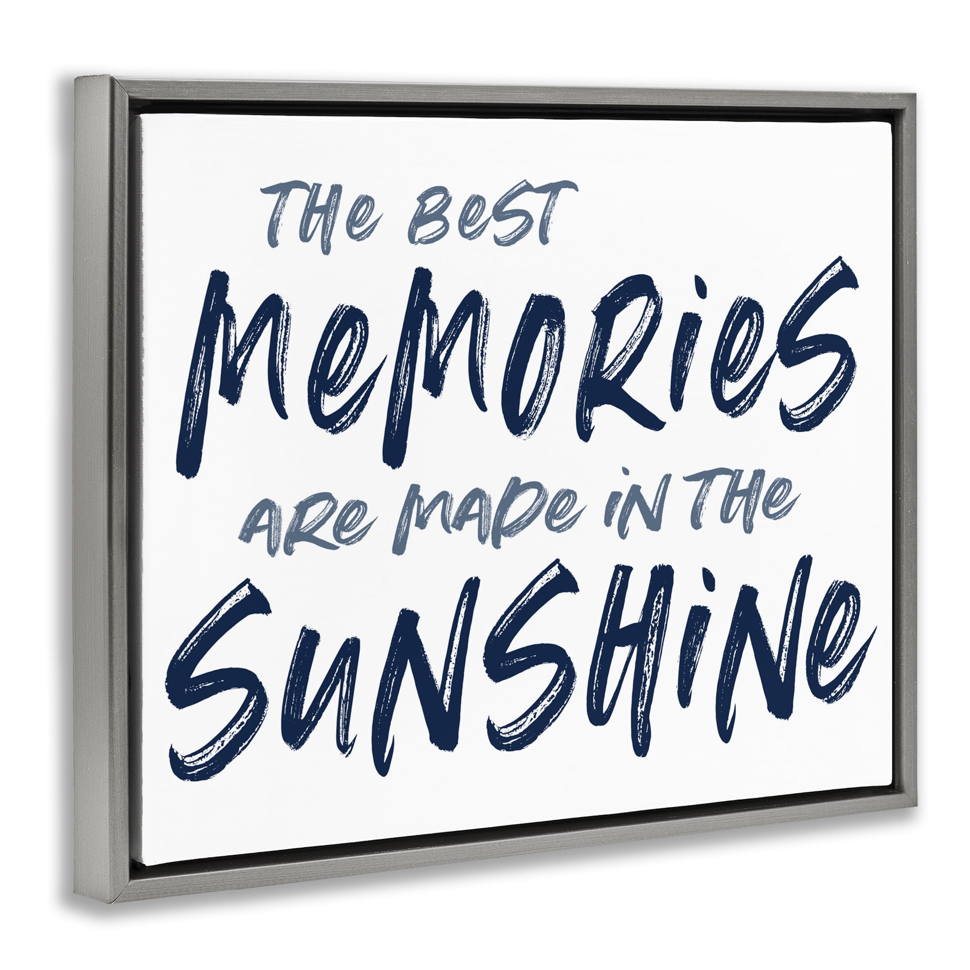 Memories Made In Sunshine Gray Framed Floater Canvas Wall Art, design by Lettered and Lined