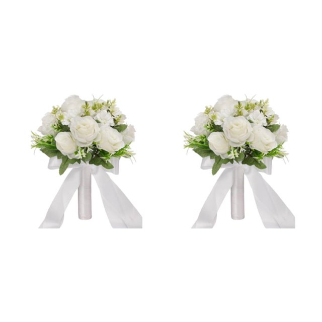Bewildely Romantic Wedding Bridal Bouquet Multi Colors Wedding Anniversary Church for Blanco 2Conjunto