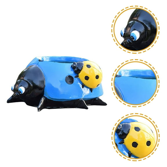 Soimiss Blue Resin Ladybug Plant Pot for Indoor Garden Balcony Table Decoration