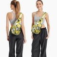 thumbnail image 4 of Bright Yellow Lemon Print Sling Backpack, Cute Summer Fruit Design Crossbody Daypack with Retro Vintage Floral Patterns, Lightweight and Adjustable Strap, 4 of 4
