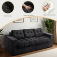 thumbnail image 5 of BYBYME 3 Seater Couch with Tufted Cushion & Backrest,Corduroy Floor Sofa with Armrests for Living Room Bedroom Office,Sofa in A Box,No Assembly Required,Black, 5 of 8