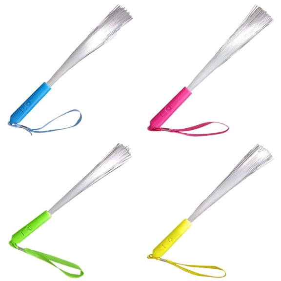 Reusable Glow Sticks 4 Pack Light Up Fiber Optic Wands with Wrist Strap Replaceable Battery Operated Toys for Kids New Years Wedding and Party Decorations Light Up Football