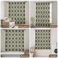 thumbnail image 6 of Mediterranean Sheer Curtains 72 Inches Long, Vintage Morocco Abstract Pattern Brown Green Light Filering Curtains, Breathable Simi Curtain Privacy Drapes for Living Room Bedroom Window Treatment, 6 of 9