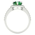 thumbnail image 4 of Halo Engagement Ring for Women - 2.36ct Simulated Emerald in 18K White Gold Promise Ring, 4 of 6
