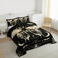 thumbnail image 3 of Feelyou Bohemian Moth Queen Comforter Set, Mystic Moon Galaxy Bedding Sets, Gothic Skeleton Reversible Bedding Comforter Set, Super Cozy Room Decor,3 Pieces, 3 of 8